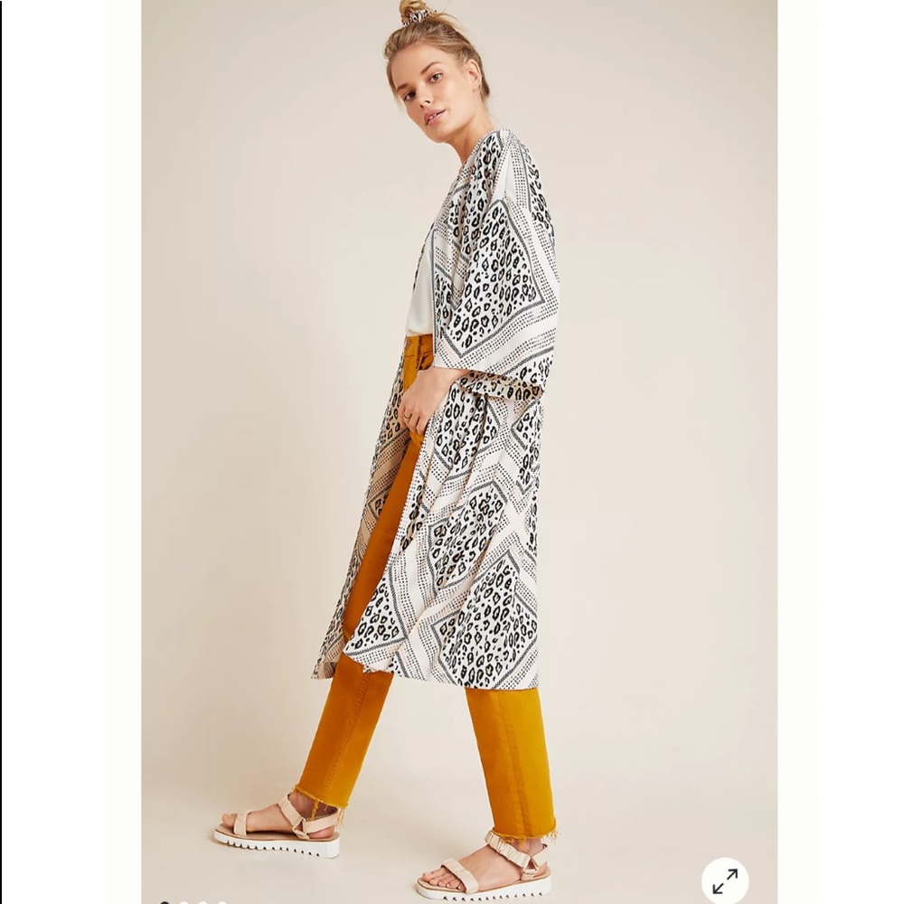 Anthropologie Mignon duster leopard kimono